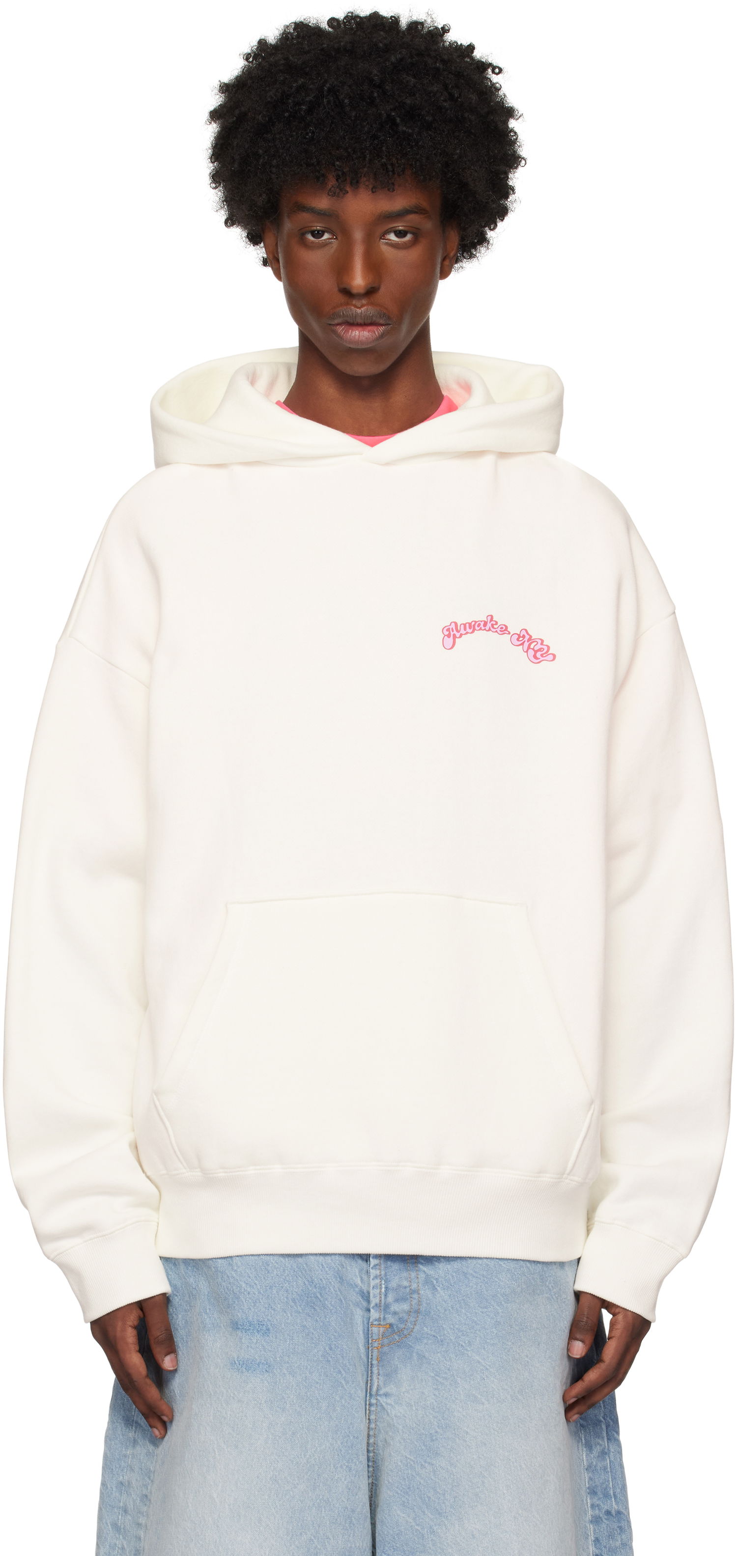 Mikina Awake NY Embroidered Logo Hoodie Biela | AWK-FW24-HD304, 0