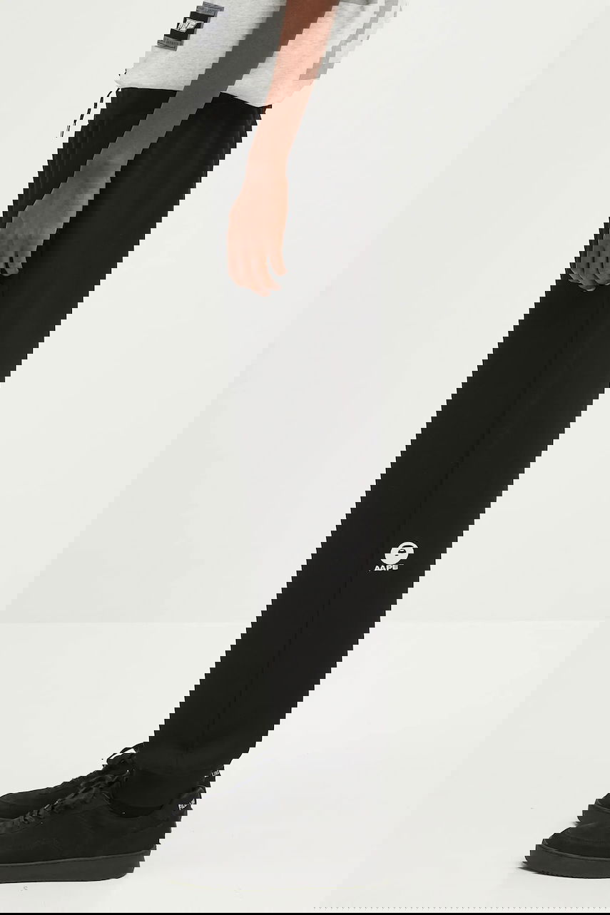 Tepláky AAPE by A Bathing Ape Main Sweat Graphic Print Drawstring Sweatpants Čierna | AAPPTMB637XXN, 1