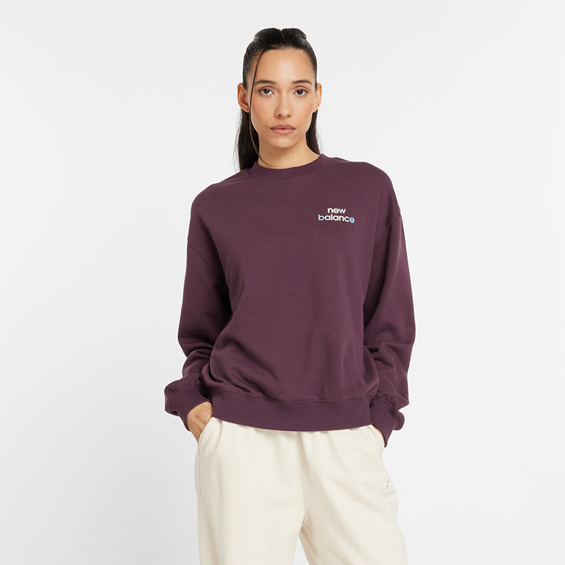 Mikina New Balance Sweatshirt with Small Logo Fialová | NBWT43559PLN, 0