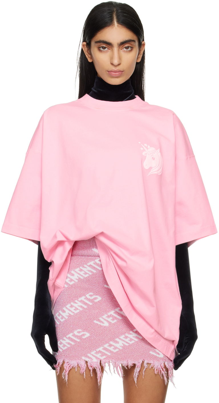 Tričko VETEMENTS Unicorn T-shirt Ružová | UE64TR230P, 0