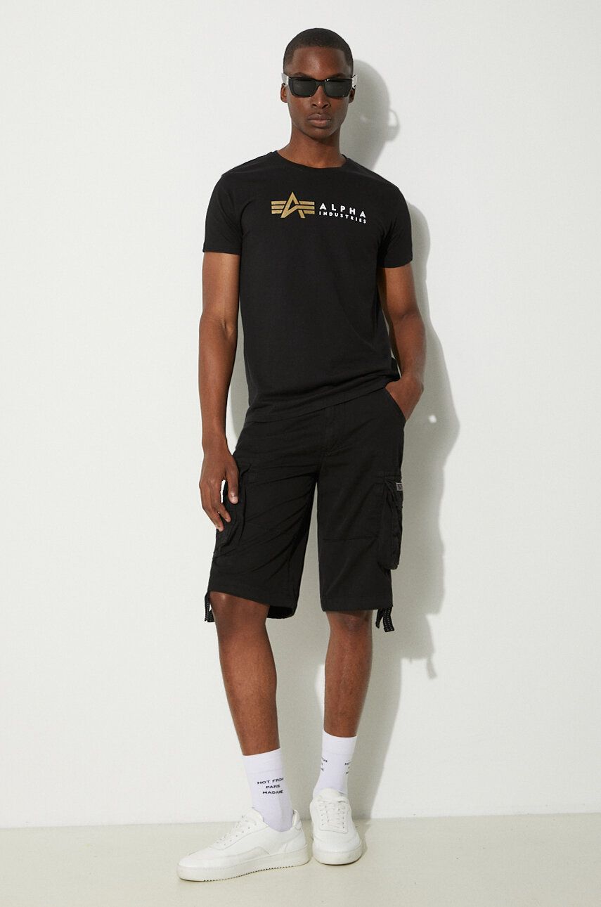 Tričko Alpha Industries T-Shirt With Print Čierna | 118502FP.03, 1