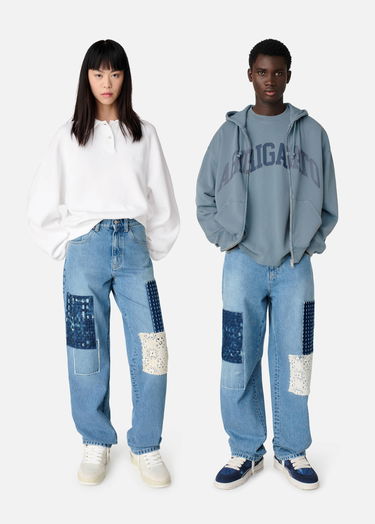 Džínsy AXEL ARIGATO Relaxed Fit Patchwork Jeans Modrá | A2988001, 11