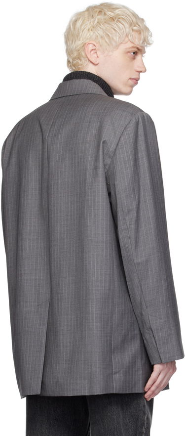 Bunda Helmut Lang Oversized Pinstripe Blazer Šedá | N09HM104, 2