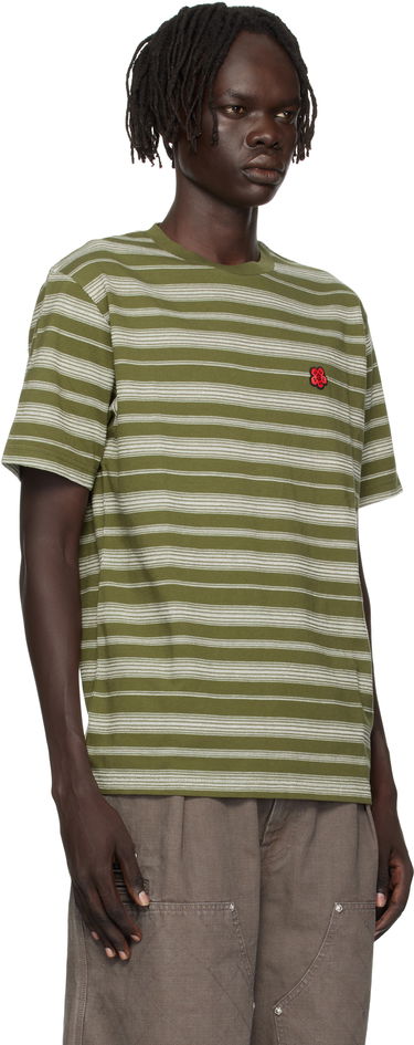 Tričko KENZO Kenzo Paris 'Boke Flower' Embroidered Striped T-Shirt Biela | FF65TS2534SC, 4