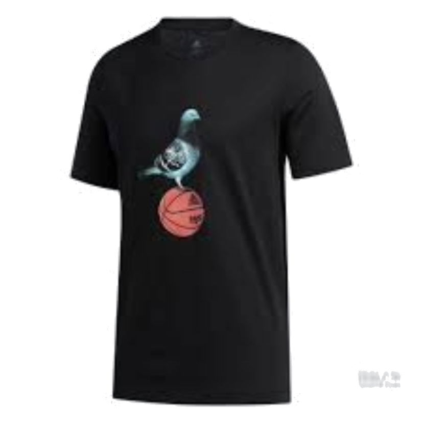 Tričko adidas Originals Pigeon Basketball Graphic Tee Čierna | GE4486