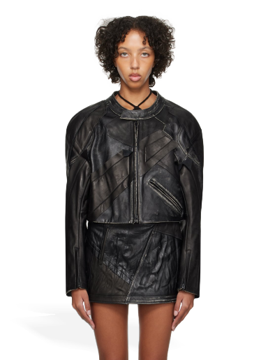 Bunda Acne Studios Patchwork Leather Jacket Čierna | A70152-