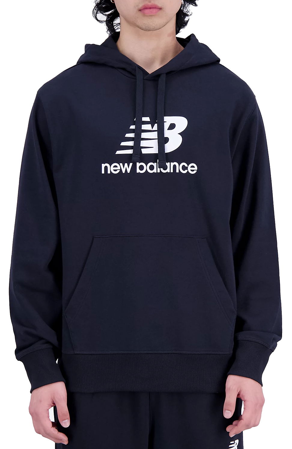 Mikina New Balance Essentials Stacked Logo French Terry Hoodie Čierna | mt31537-bk, 0