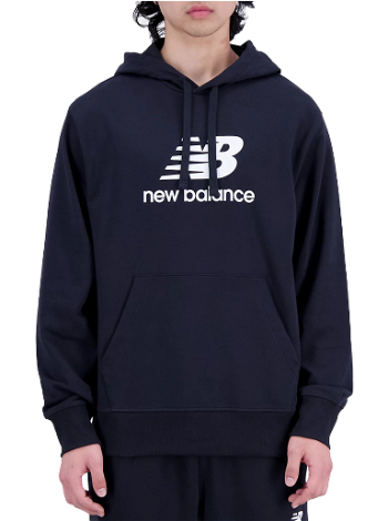 New Balance Essentials Stacked Logo French Terry Hoodie mt31537-bk