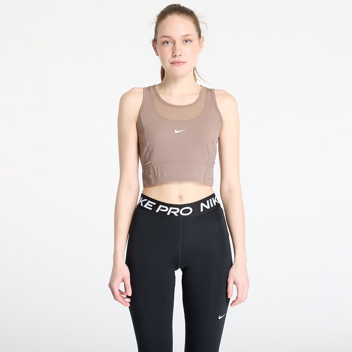 Tielko Nike Pro Dri-FIT Cropped Tank Top Hnedá | HJ1192-233, 0