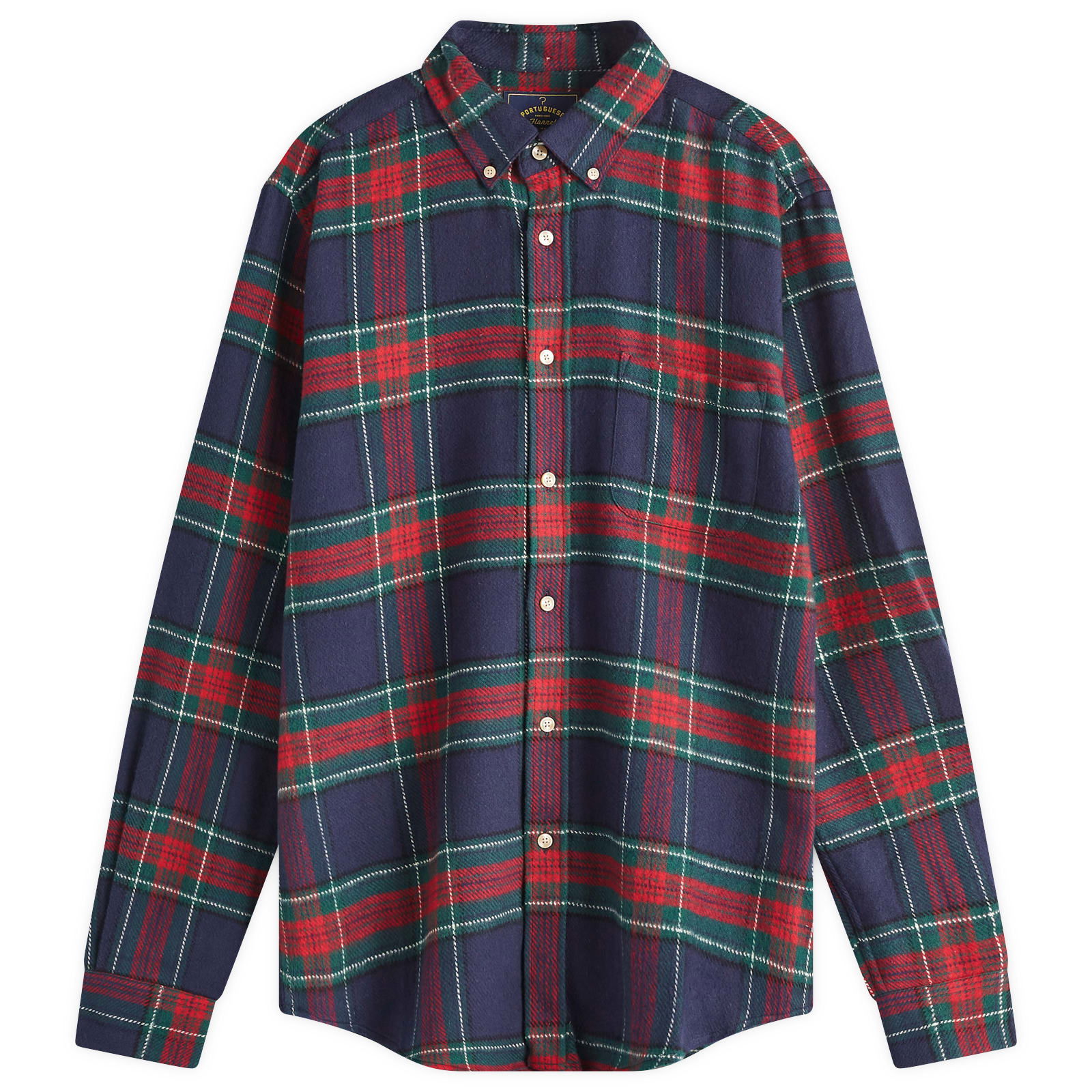 Flannel Button Down Check Shirt Blue