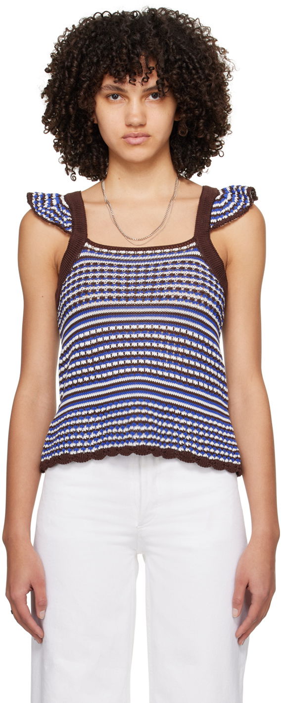 Tielko A.P.C. Crocheted Tank Top Modrá | COGDJ-F23305, 0