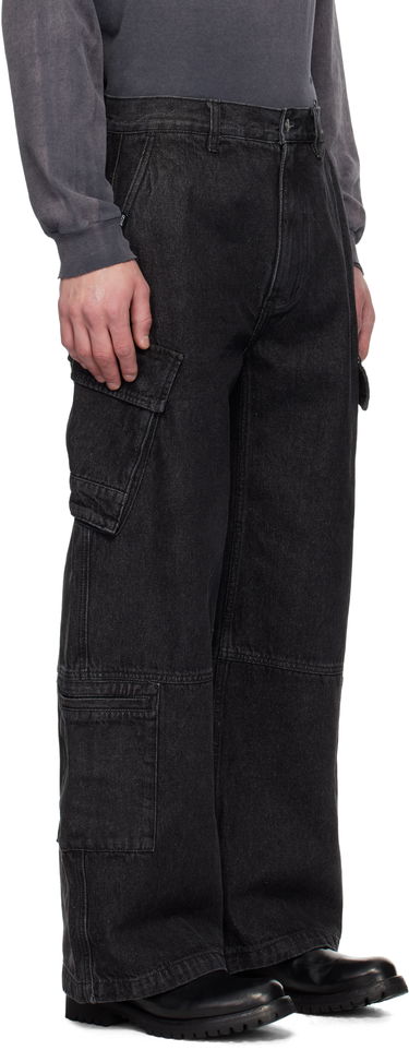 Cargo nohavice izzue Izzue Faded Denim Cargo Pants Čierna | IZXPTN6530W4NBKX, 1