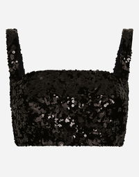 Sequined Crop Top With Straps