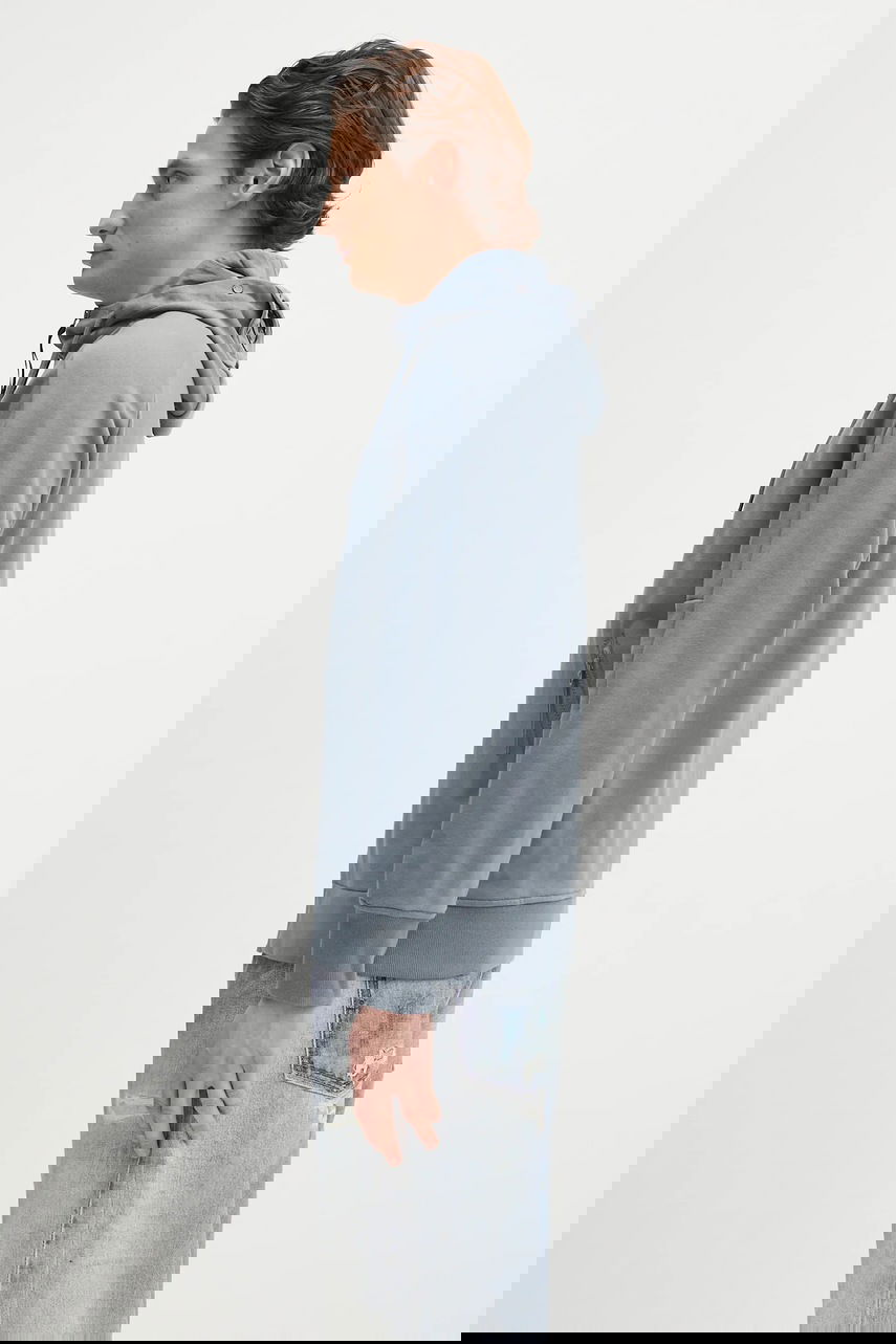 Mikina C.P. Company Smooth Full-Zip Hoodie with Hood Drawstrings and Zip Pockets Modrá | 18CMSS028A005086W, 1