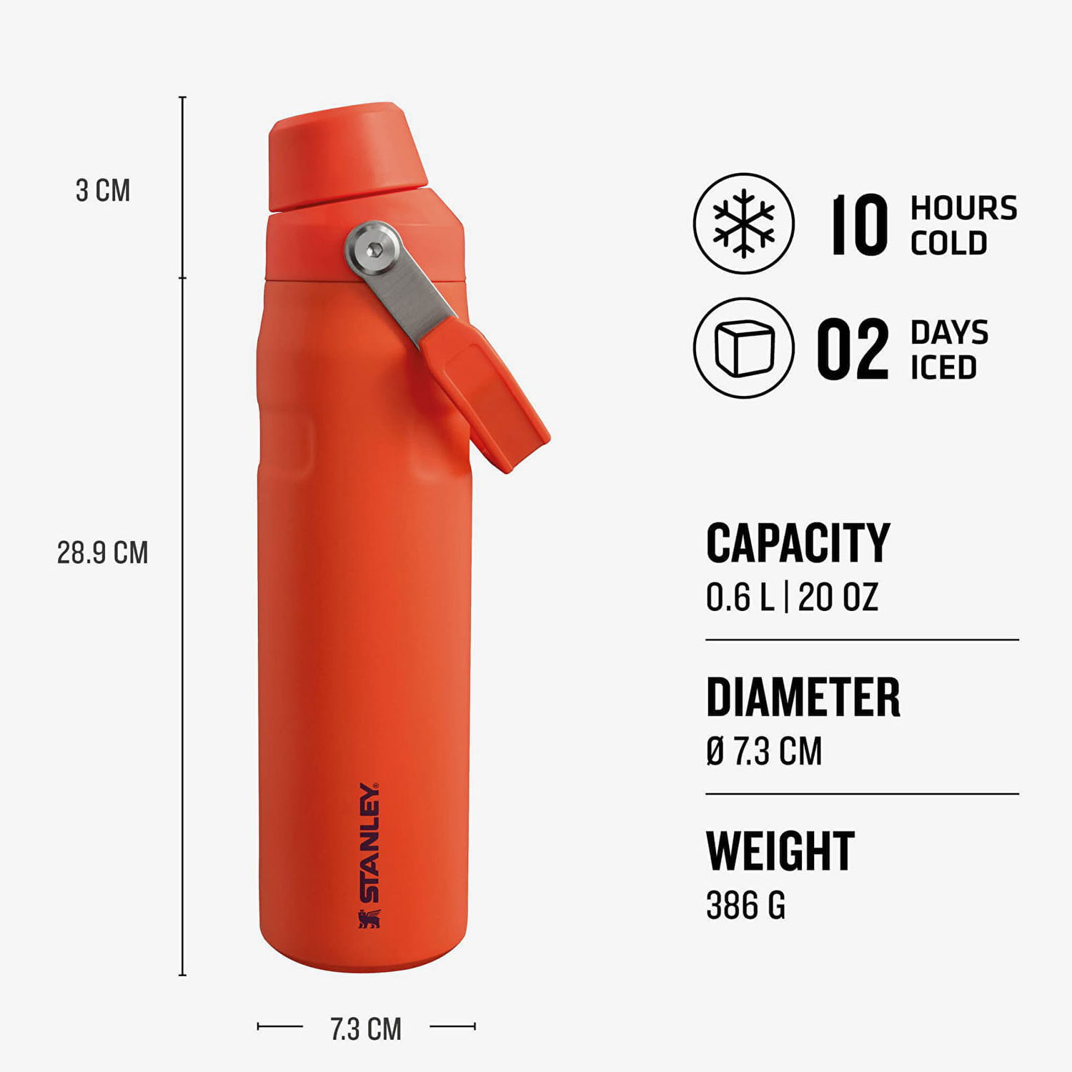 Fľaše Stanley Aerolight IceFlow Fast Flow Water Bottle 600ml Oranžová | 10-12515-003, 1