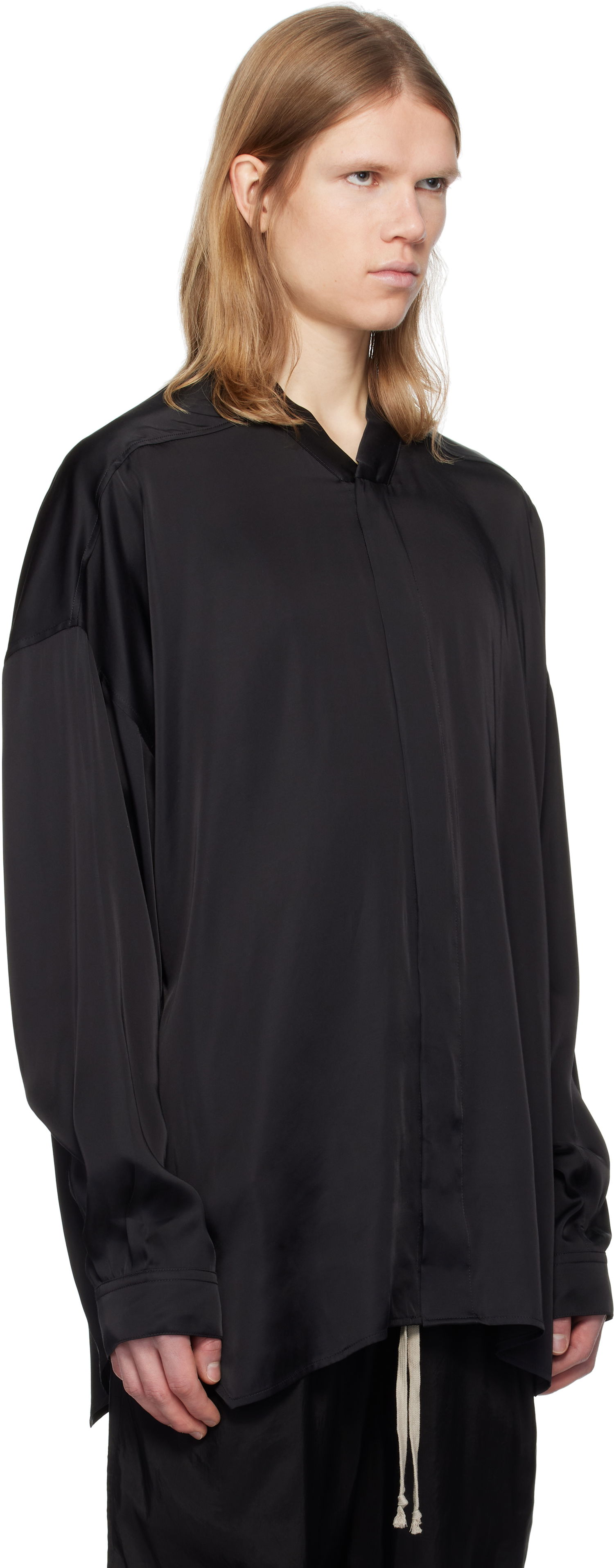 Košeľa Rick Owens Rick Owens Oversized Snap Collar Shirt Čierna | RU01E5293 SCH, 1