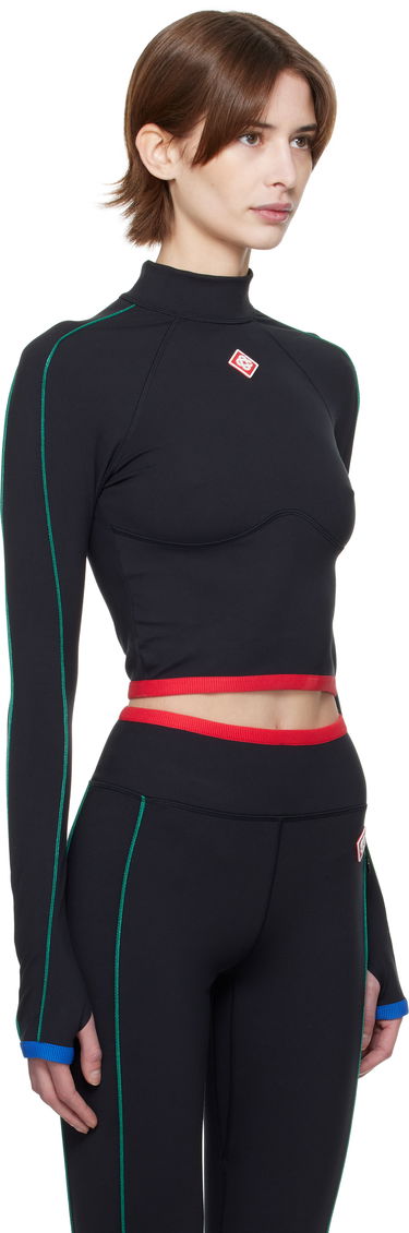 Crop Top Casablanca Casablanca Raglan Sleeve Sport Top Čierna | WPS25-ACT-027-01, 1