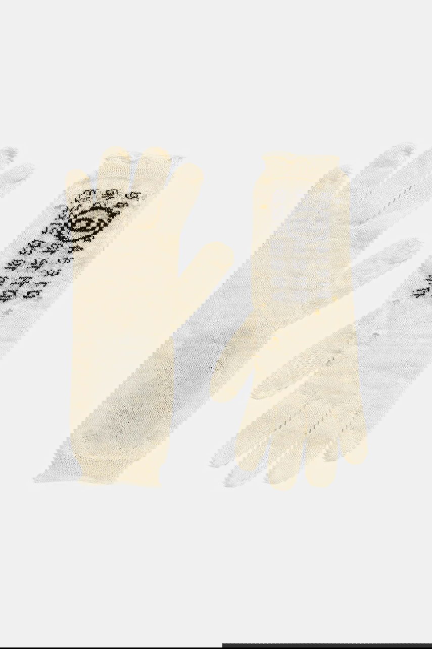 Rukavice Maison Margiela Distressed Woolen Knitted Gloves with Numerical Label Béžová | S52TS0043.M13135.103, 0