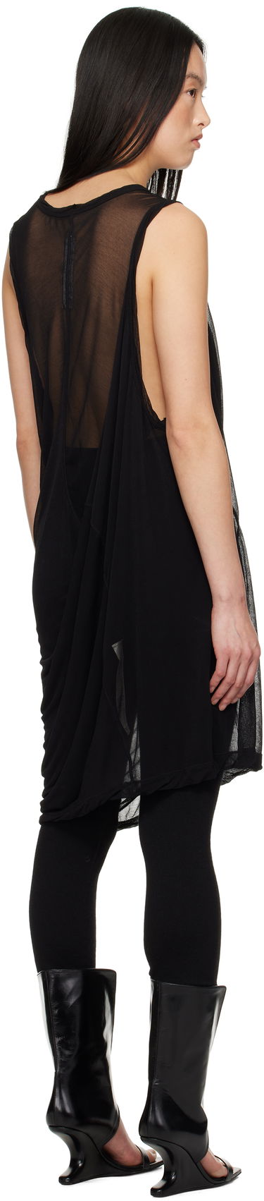 Tielko Rick Owens Rick Owens Hollywood Anthem Draped Sheer Tank Top Čierna | RP01E7140 JCR, 2