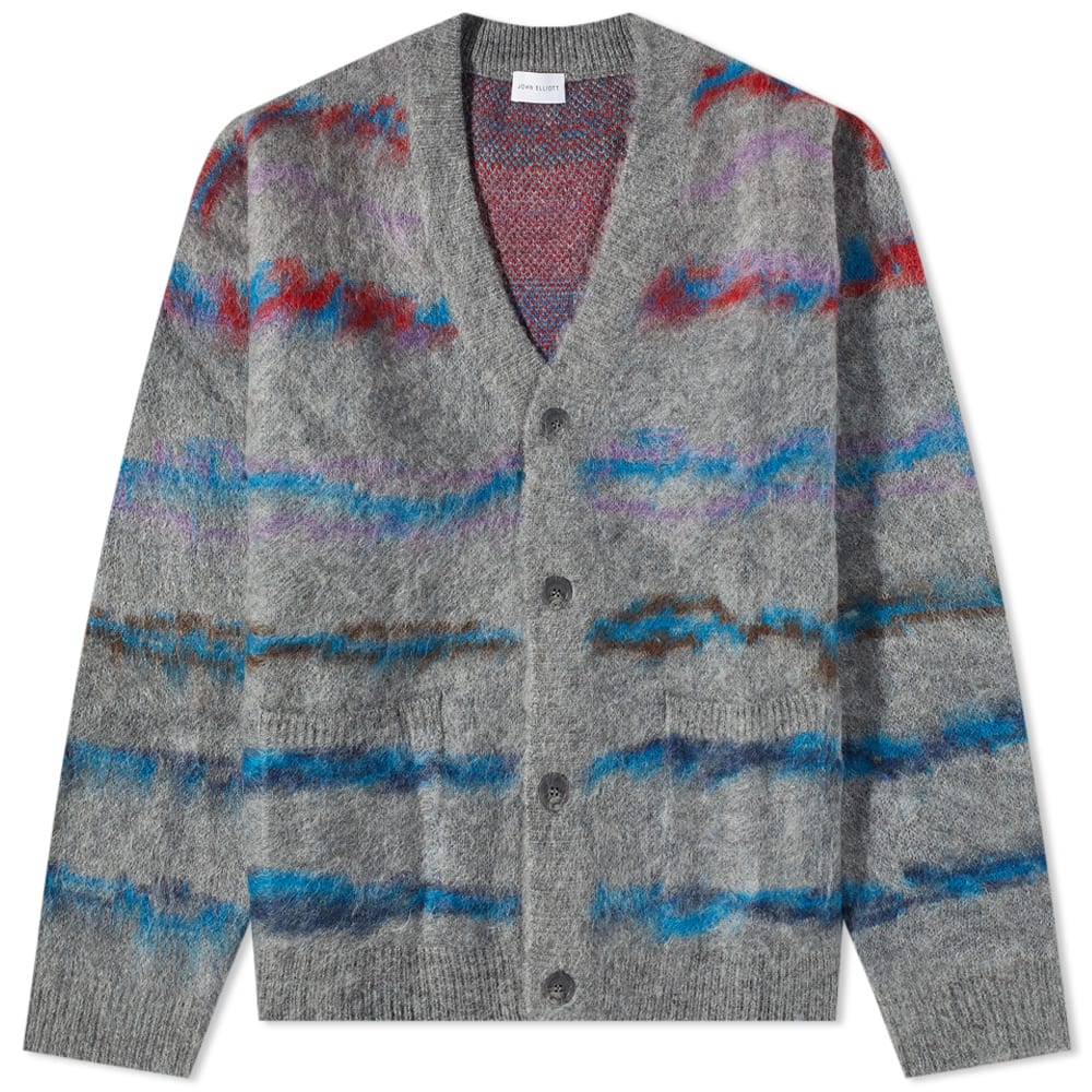 Sveter John Elliott Mohair Jacquard Cardigan Šedá | D122P691024A, 0