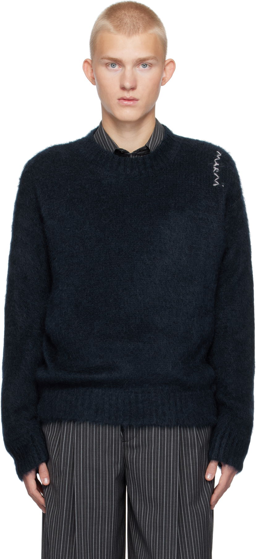 Sveter Marni Fuzzy Wuzzy Sweater Navy | GCMG0423A0 UFU172