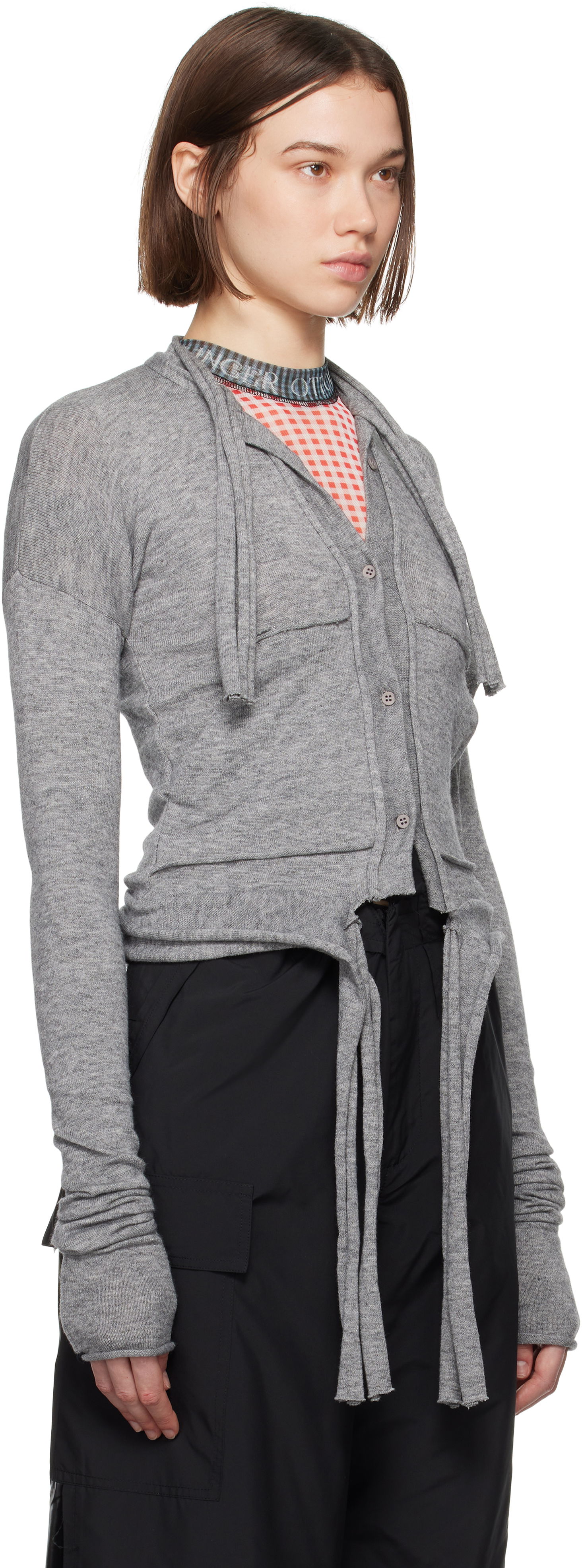 Sveter Ottolinger Ottolinger Strappy Knit Cardigan Šedá | 2204020311, 1