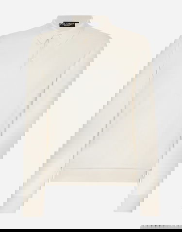 Polo tričko Dolce & Gabbana Cashmere And Silk Polo-shirt Biela | GXZ25TJFMEHW0001, 0