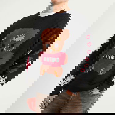 Sveter SKIMS SKIMS x Cactus Plant Flea Market Teddy Bear Snow Print Crewneck Pullover Čierna | PL-PLO-10822M-CPO, 5