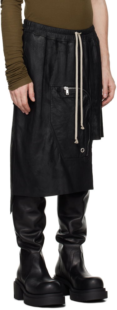 Sukňa Rick Owens Rick Owens Porterville Dracca Leather Skirt Čierna | RU02D6341 LBA, 1