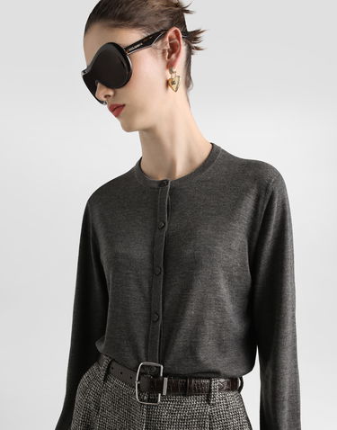 Sveter Dolce & Gabbana Dolce & Gabbana Cashmere Cardigan Šedá | FXV09ZJBW0PN4032, 3