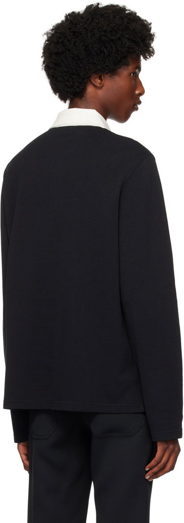 Polo tričko Courrèges Contrasting Long Sleeve Polo Čierna | 324JPO033JS0141, 2