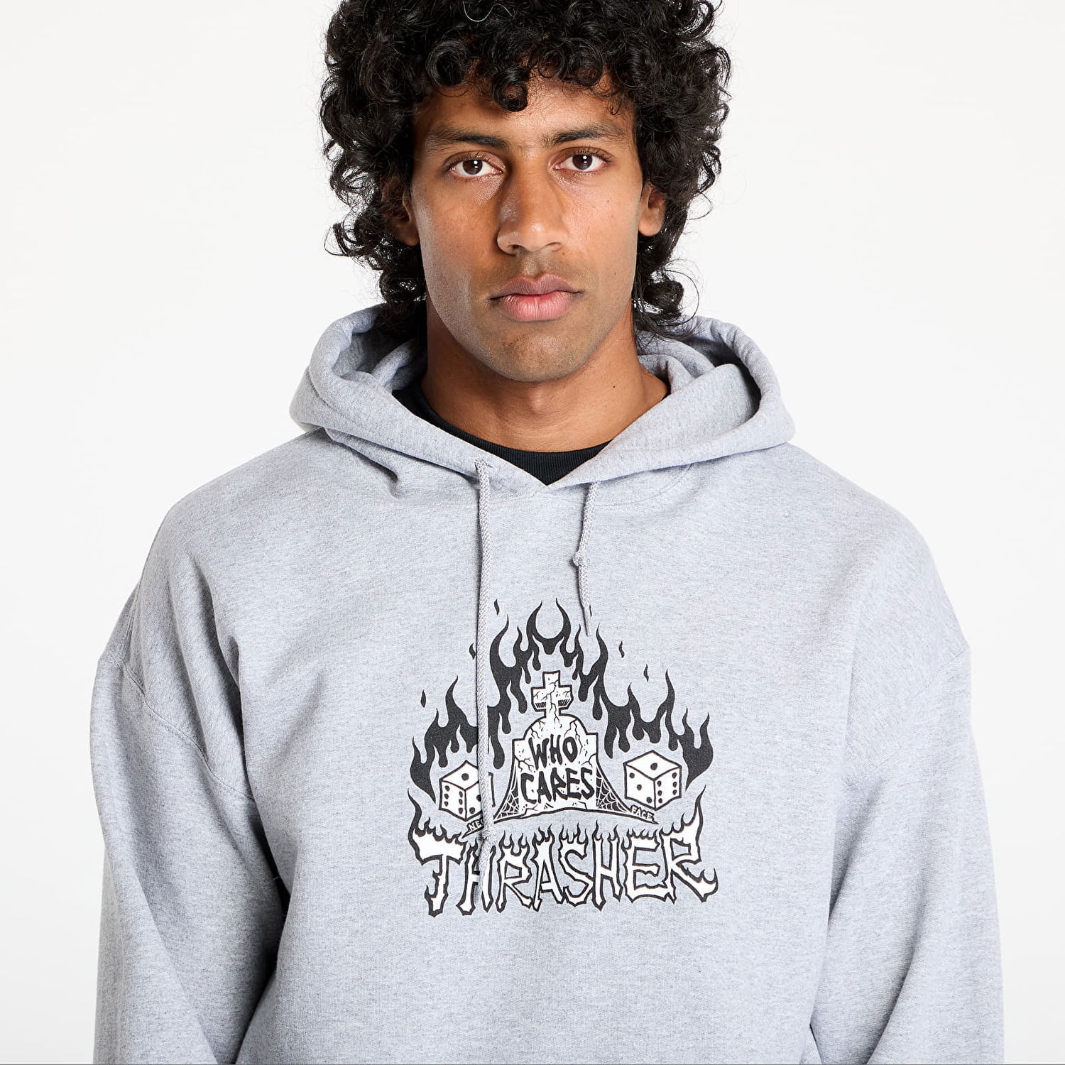 Mikina Thrasher Thrasher Who Cares by Neckface Hoodie Šedá | 145707, 1
