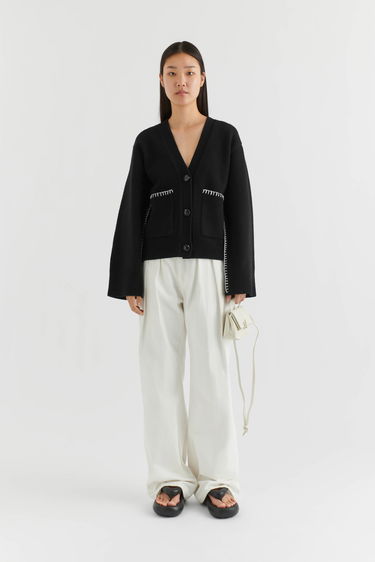 Sveter AXEL ARIGATO Glaze Relaxed Cardigan Čierna | A2134001, 4