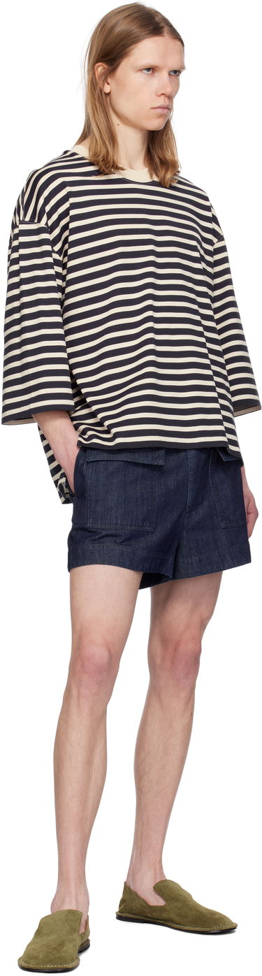 Tričko AMI AMI Paris Loose Fit Striped T-Shirt Čierna | UTS056.JE0121, 3