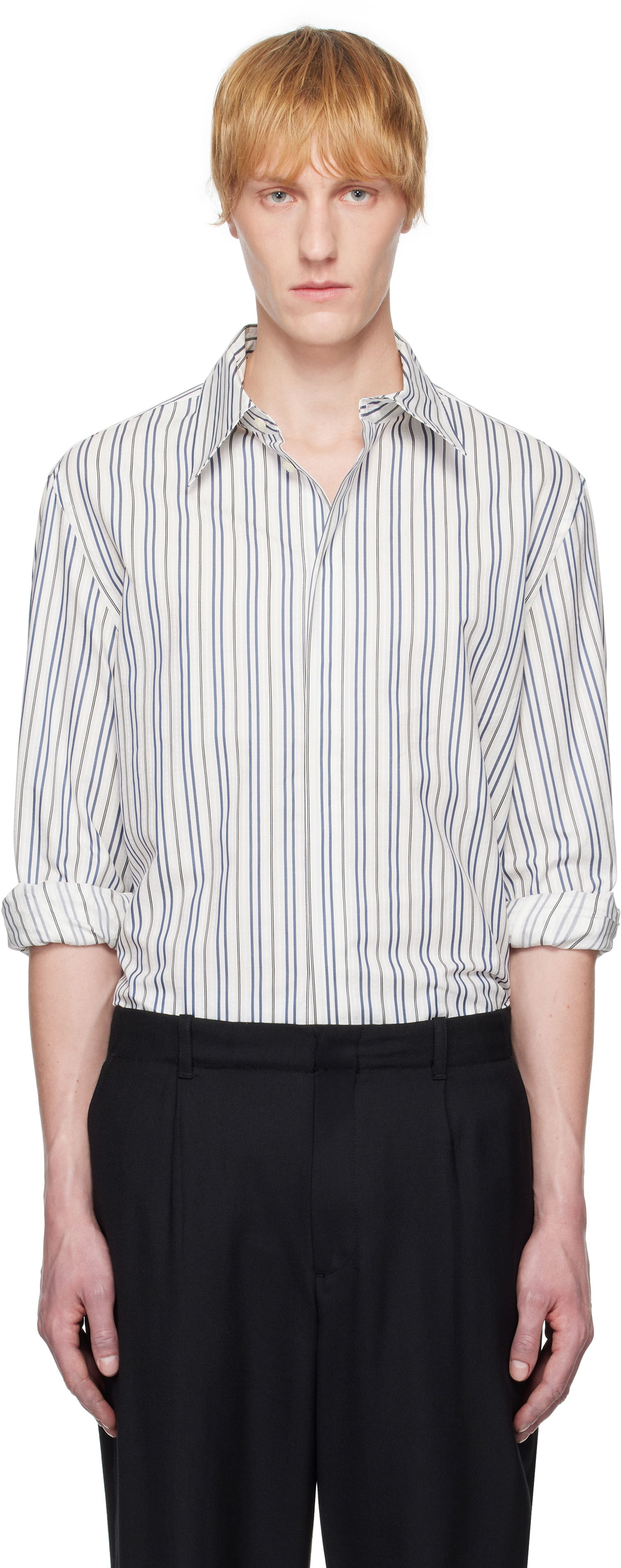 Košeľa Marine Serre Serre Regenerated Striped Poplin Button Up Shirt Biela | MSI037A DWOV0060, 0