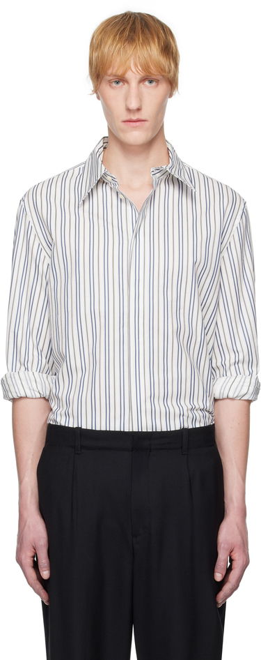 Košeľa Marine Serre Serre Regenerated Striped Poplin Button Up Shirt Biela | MSI037A DWOV0060, 0