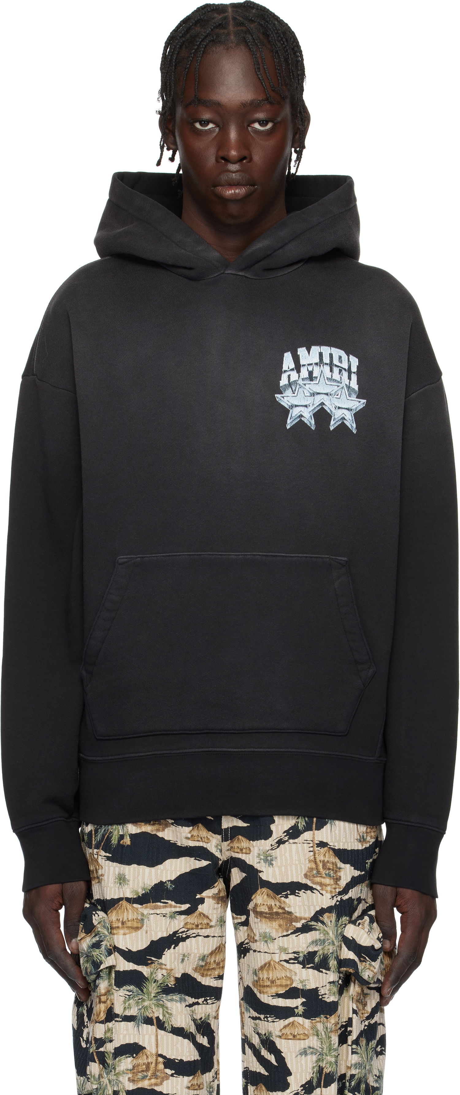 Mikina AMIRI Championship Graphic Print Cotton-Jersey Hoodie Čierna | AMJYHD1087, 0