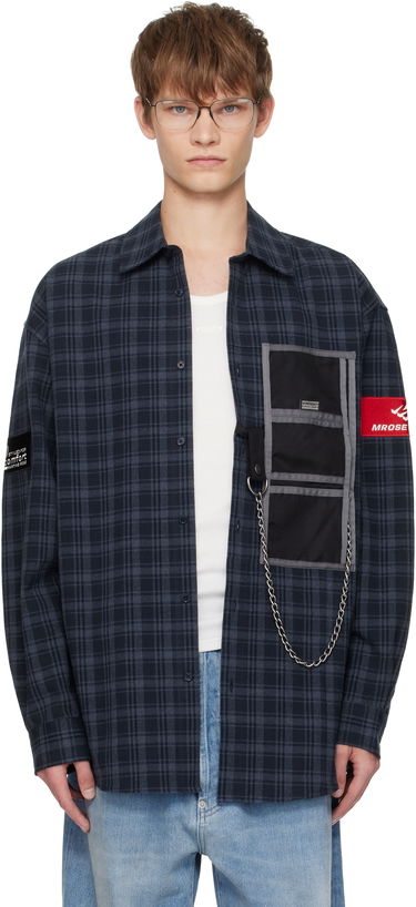 Košeľa Martine Rose Martine Rose Wallet Check Shirt Navy | 477WS32527, 0