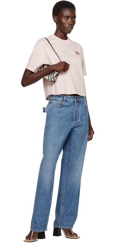 Crop Top Burberry Burberry Cropped Cotton T-Shirt Ružová | 8110083, 3