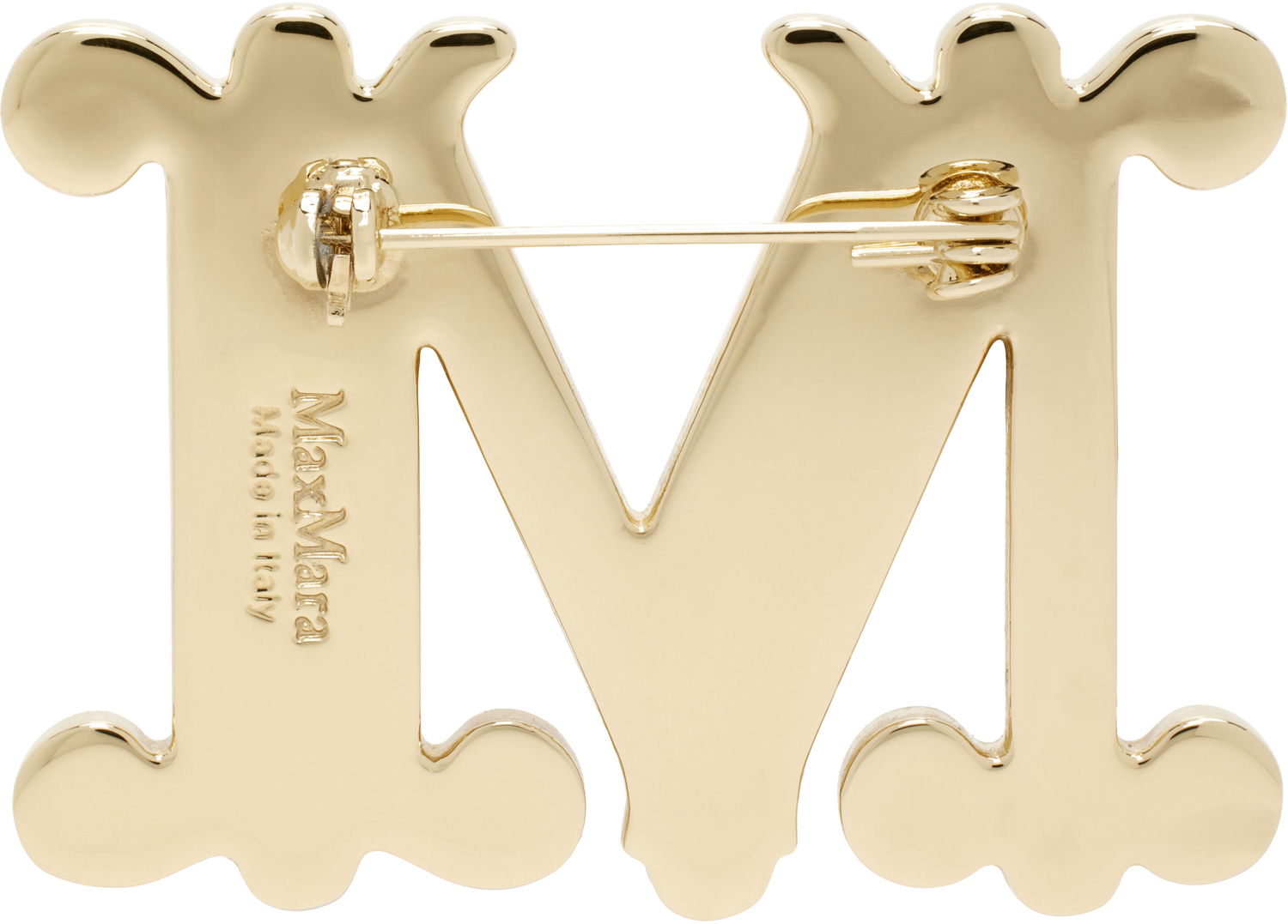 Spona Max Mara Max Mara Crystal Embellished Letter "M" Brooch Metalická | 2424756092600 MM02579, 1