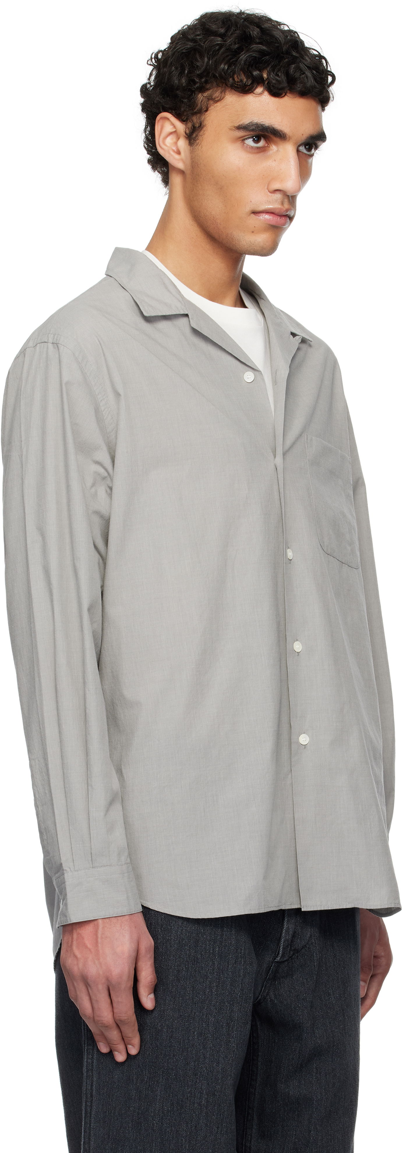 Košeľa NANAMICA nanamica Open Collar End-on-End Shirt Šedá | S25SG063U, 1