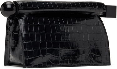 Kabelka Jacquemus Jacquemus 'The Rond Carré' Crocodile-Embossed Clutch Čierna | 25E233BA356-4301, 1