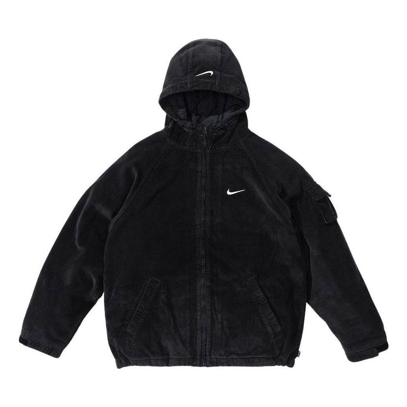 Prešívaná bunda Supreme Arc Corduroy Hooded Jacket Čierna | SUP-SS22-823