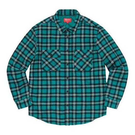 Košeľa Supreme Quilted Flannel Shirt Zelené | SUP-FW19-10957