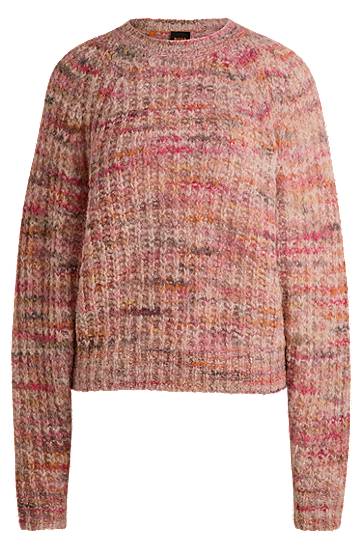 Sveter BOSS Relaxed-Fit Alpaca Blend Sweater Ružová | 50527837