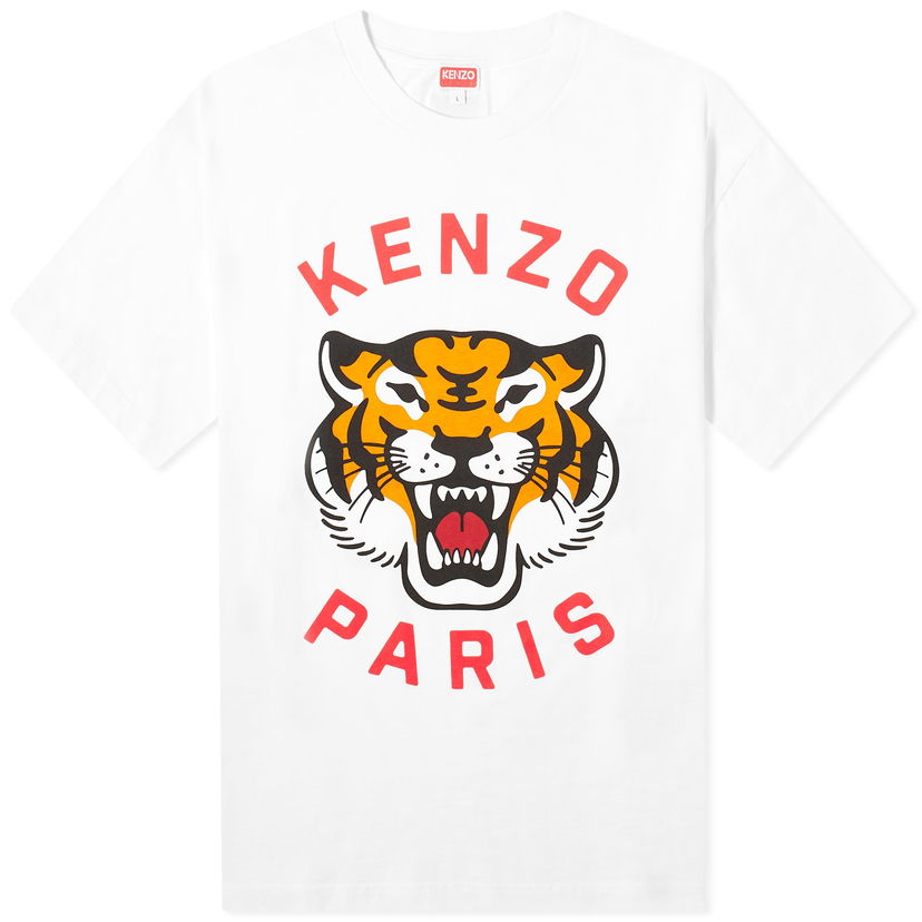 Tričko KENZO Lucky Tiger Oversized Tee Biela | FE58TS0064SG-02