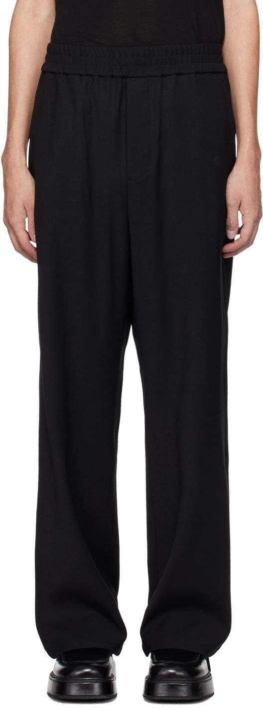 Nohavice AMI Elasticized Waist Trousers Čierna | HTR211.VI0007, 0