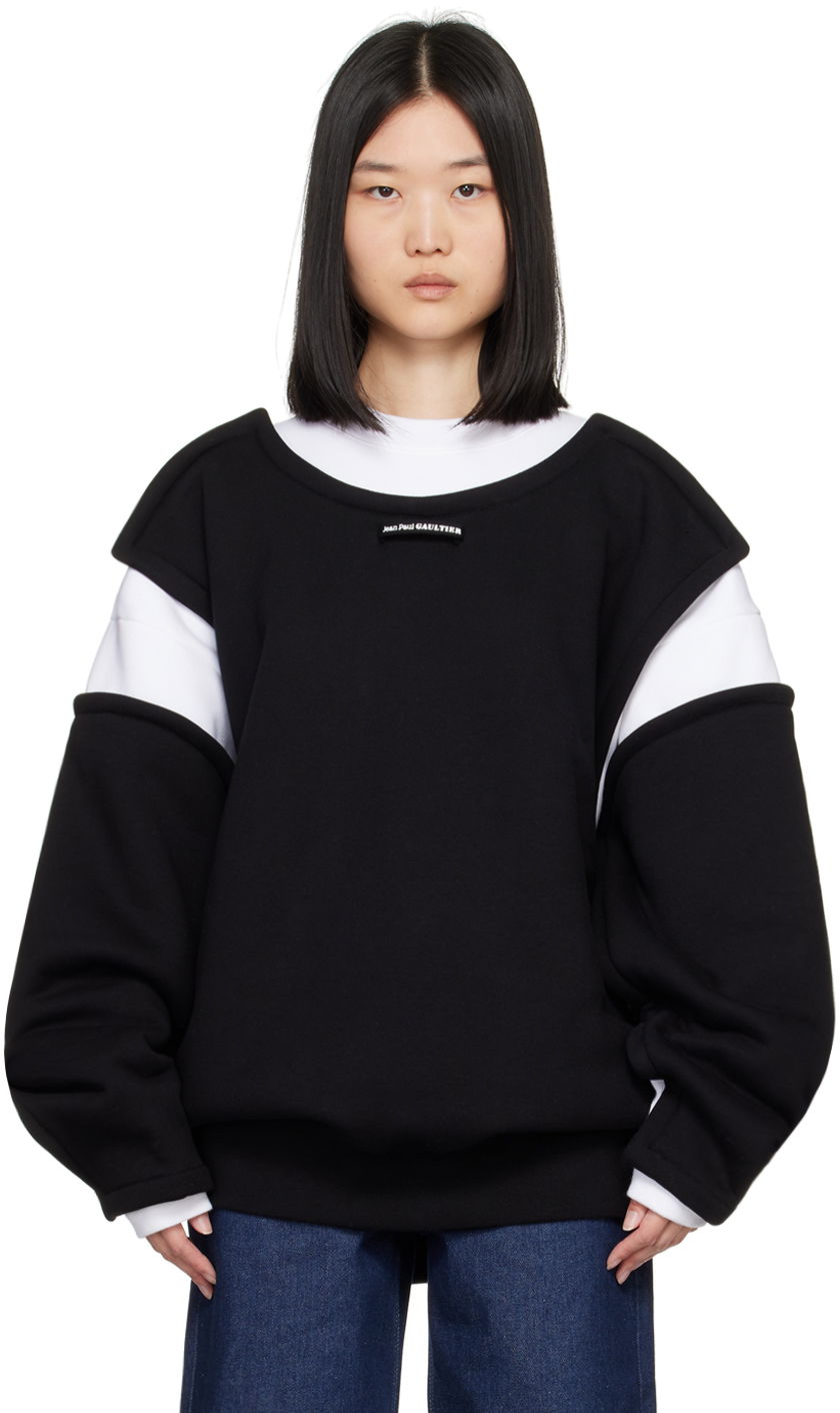Mikina Jean Paul Gaultier Jean Paul Gaultier 'The Petit Grand' Layered Sweatshirt Čierna | 24/30-F-SW040-J057-0100, 0