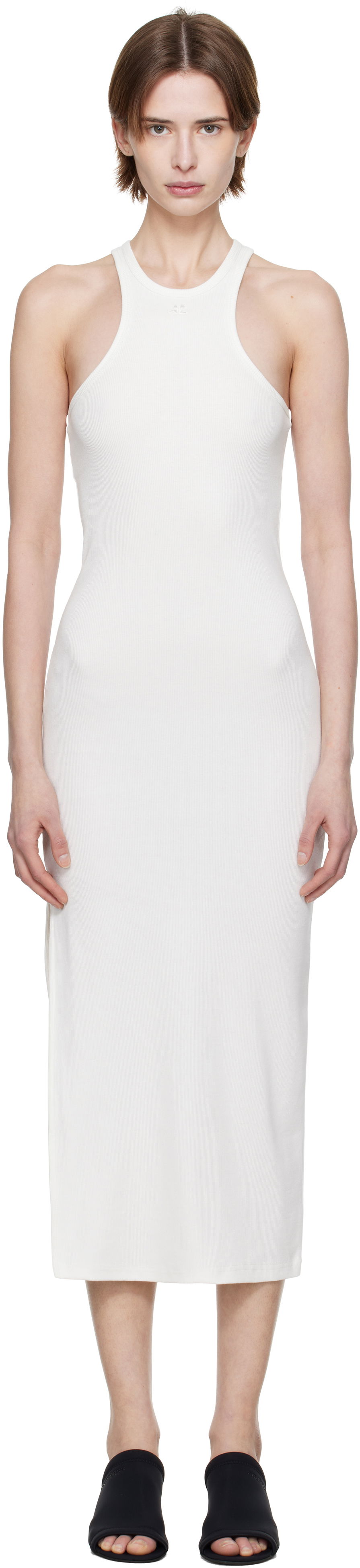 Šaty Courrèges Courrèges Scuba Rib Midi Dress Biela | 125JRO586JS0194, 0