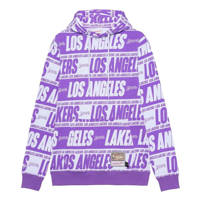 Mikina Mitchell & Ness NBA LA Lakers All Over Print Hoodie Fialová | FPHD4779-LALYYPPPPURP